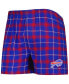 ფოტო #3 პროდუქტის Men's Royal, Red Buffalo Bills Ledger Flannel Boxers