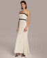 ფოტო #3 პროდუქტის Donna Karan Women's Contrast-Trim Strapless Gown