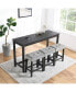 Фото #4 товара Black Industrial Dining Table Set with 3 Bar Stools (60" x 20")