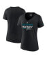 Фото #1 товара Women's Black San Jose Sharks Authentic Pro V-Neck T-shirt