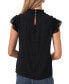 Women's Ruffled Flutter Sleeve Mock Neck Blouse