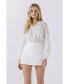 ფოტო #3 პროდუქტის Women's Lace Yoke With Long Sleeve Blouse