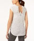 Calvin Klein Women's Performance Cap Sleeve Open Side Top White Mist Heather M