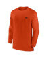 Фото #3 товара Men's Orange Cincinnati Bengals Sideline Coach Performance Long Sleeve T-shirt