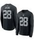 Фото #2 товара Men's Josh Jacobs Black Las Vegas Raiders Player Name and Number Long Sleeve T-shirt