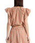 ფოტო #2 პროდუქტის Women's Juni Gingham Ruffled Short-Sleeve Blouse