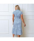 ფოტო #7 პროდუქტის Women's Short Sleeve Button Front Tiered Maxi Dress with Waist Sash