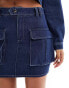 Фото #10 товара Missyempire cargo pocket detail mini denim skirt co-ord in indigo