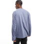 ASOS DESIGN long sleeve oversized fit t-shirt with crew neck in blue