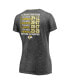 ფოტო #4 პროდუქტის Women's Heather Charcoal Los Angeles Rams Super Bowl LVI Champions Schedule V-Neck T-shirt