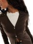 Фото #3 товара NA-KD fine knit maxi cardigan in dark brown