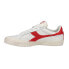 Diadora Melody Leather Dirty Lace Up Mens Red, White Sneakers Casual Shoes 1763