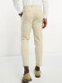 New Look slim pleat trousers in oatmeal