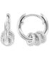 ფოტო #3 პროდუქტის Cubic Zirconia Rondelle Small Huggie Hoop Earrings in Sterling Silver, 0.61"