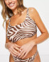 Ivory Rose Fuller Bust crop balconette bikini top in zebra print