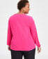 Фото #1 товара Plus Size Studded V-Neck Blouson-Sleeve Top, Created for Macy's