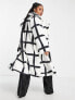 Фото #2 товара Simply Be double breasted faux fur coat in mono check
