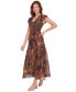 Women's Paisley Flutter-Sleeve Maxi Dress