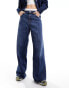 HUGO Galeva wide leg jeans in medium wash Синий, W28 - фото #4