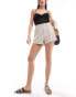 Фото #4 товара Hollister linen blend elasticated waist short in beige