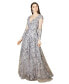 ფოტო #1 პროდუქტის Women's A-line Gown With Long Sleeves, V-Neckline