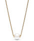 ფოტო #4 პროდუქტის 14k Gold-plated Pearl Halo Necklace and Earring Gift Set