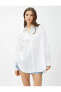 Gömlek Yaka Düz Beyaz Kadın Gömlek 3sak60011pw