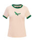 Women's Cream Distressed Philadelphia Eagles Retro Classic Ringer T-shirt