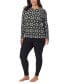 Plus Size Fleecewear Long-Sleeve Crewneck Top