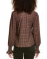 Фото #2 товара Nation Ltd Violet Prim & Proper Top Women's Brown Xs