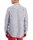 Фото #2 товара Рубашка мужская Club Room Alba Stripe с длинным рукавом из льна, создана для Macy's