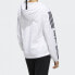 Фото #6 товара adidas neo 三条纹字母印花 抽绳连帽夹克 女款 白色 / Куртка Adidas Neo Trendy Clothing FP7472
