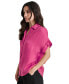 Фото #4 товара Women's Short-Sleeve Button-Front Shirt