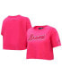 Фото #1 товара Women's Pink Atlanta Braves Triple Pink Boxy Cropped T-shirt