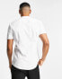 ASOS DESIGN Premium slim sateen shirt with mandarin collar in white