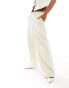 Фото #4 товара 4th & Reckless Petite exclusive wide leg trousers co-ord in cream