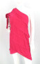 BCBGMAXAZRIA Womens One Shoulder Cocktail Shift Dress Solid Red Size Medium