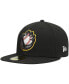 Фото #1 товара Men's Black Quad Cities River Bandits Authentic Collection Road 59FIFTY Fitted Hat