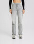 Фото #4 товара Bershka Petite straight leg jeans in washed grey