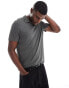 Abercrombie & Fitch slub linen open collar polo in grey grau, XS - фото #4