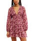 Women's Keep You Smocked Mini Dress berry combo, XL - фото #1