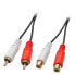 Фото #3 товара Lindy 2m Premium Phono To Phono Extension Cable, 2 x RCA, Male, 2 x RCA, Female, 2 m, Black, Red, White