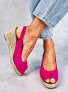 Фото #6 товара Эспадрильи с открытым носком на каблуке цвета НЕВИЛ ФУКСИЯ