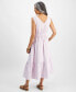 ფოტო #2 პროდუქტის Women's Cotton Gauze V-Neck Midi Dress, Created for Macy's