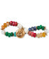 Фото #2 товара Gold-Tone Bee Charm Multicolor Beaded Stretch Bracelet