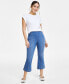 ფოტო #1 პროდუქტის Petite Pull-On Cropped Flare Jeans, Created for Macy's