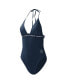 Фото #3 товара Women's Navy Dallas Cowboys Full Count One-Piece Swimsuit