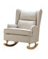 Фото #2 товара Batter son Modern Wingback Rocking Accent Chair With Solid Wooden legs