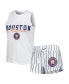 ფოტო #2 პროდუქტის Women's White Houston Astros Reel Pinstripe Tank Top and Shorts Sleep Set