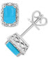 ფოტო #1 პროდუქტის Onyx & Diamond Accent Rectangle Stud Earrings in Sterling Silver (Also in Turquoise & Labradorite)